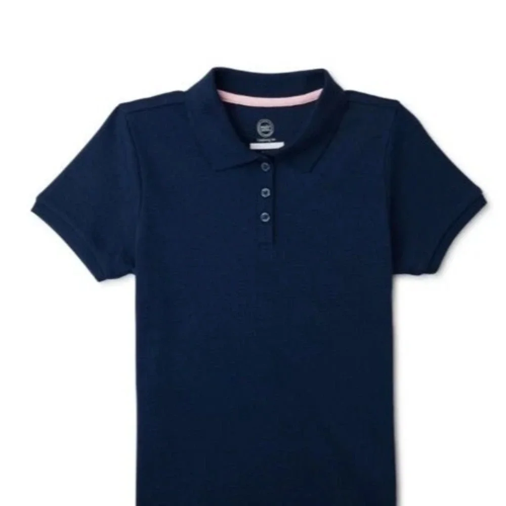 Wonder Nation Girls Polo Shirt Size XL (14-16) Plus Navy School Uniform Cotton